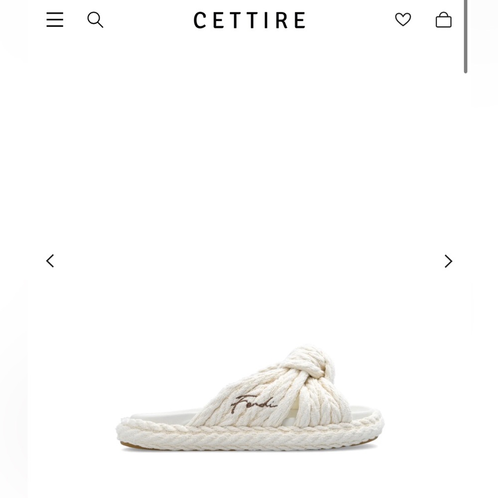 Fendi Cream Knotted Sandals - Picture 4 of 6